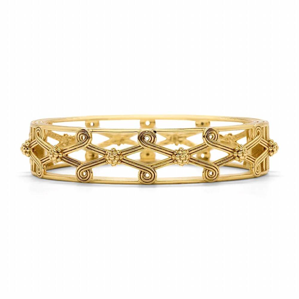 NEW CAPUCINE DE WULF women's monique lattice hinged bracelet in gold